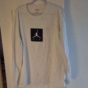 Jordan White Long Sleeve Tee with Jumpman Logo
